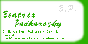 beatrix podhorszky business card